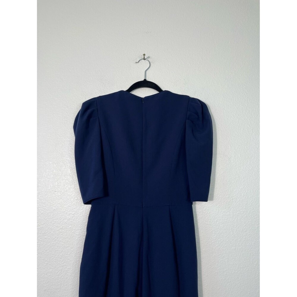 NEW Black Halo Russo Jumpsuit Puff Sleeve in Pacific Blue Size 4 Straight Leg - Picture 8 of 11